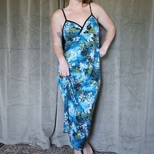 y2k McBling Mermaid Coastal Beachy Alt Indie Floral Print Maxi Summer Dress